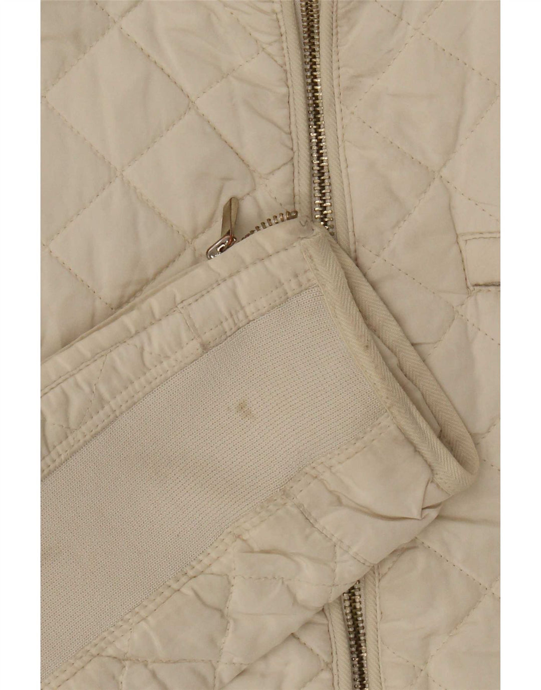 Zara Quiltet jakke til kvinder UK 12 Medium Off White