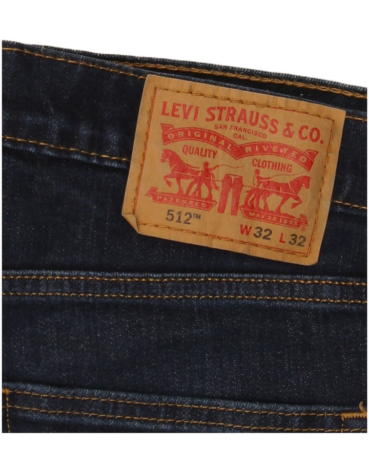 LEVI'S Herre 512 Slim Tapered Jeans W32 L32 Marineblå Bomuld
