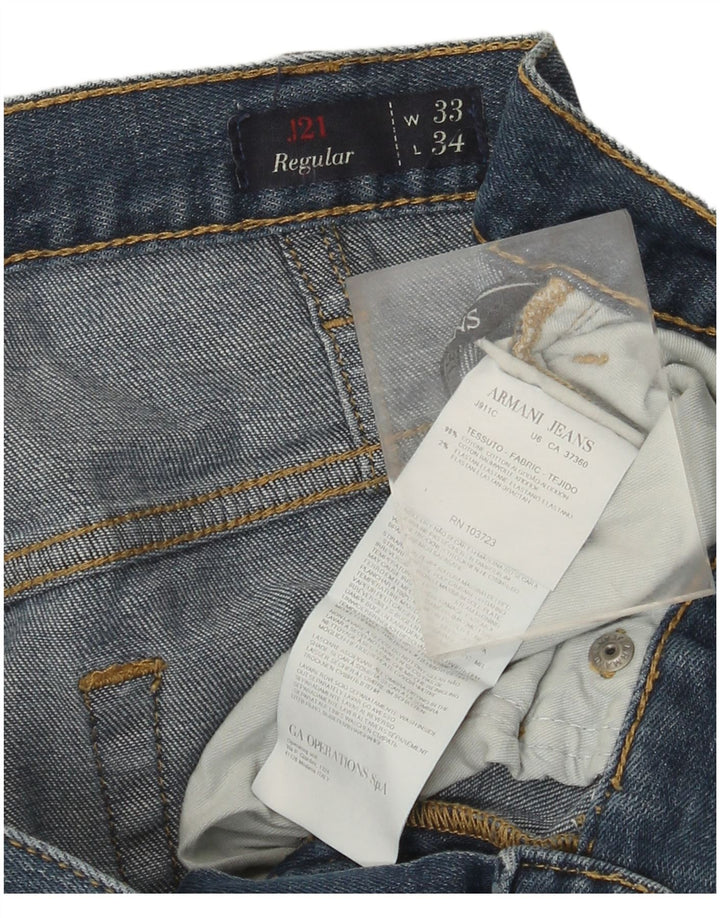 Armani Jeans Herre Regular Straight Jeans W33 L30 Blå Bomuld