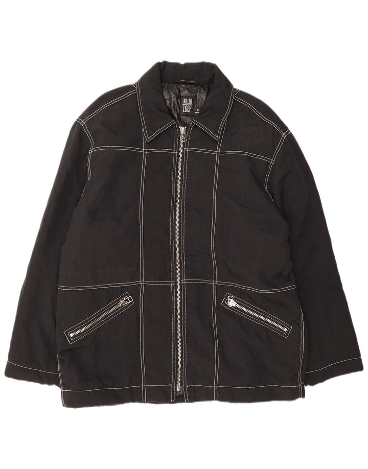 Killer Loop Herre Graphic Bomber Jacket UK 38 Medium Sort Polyamid