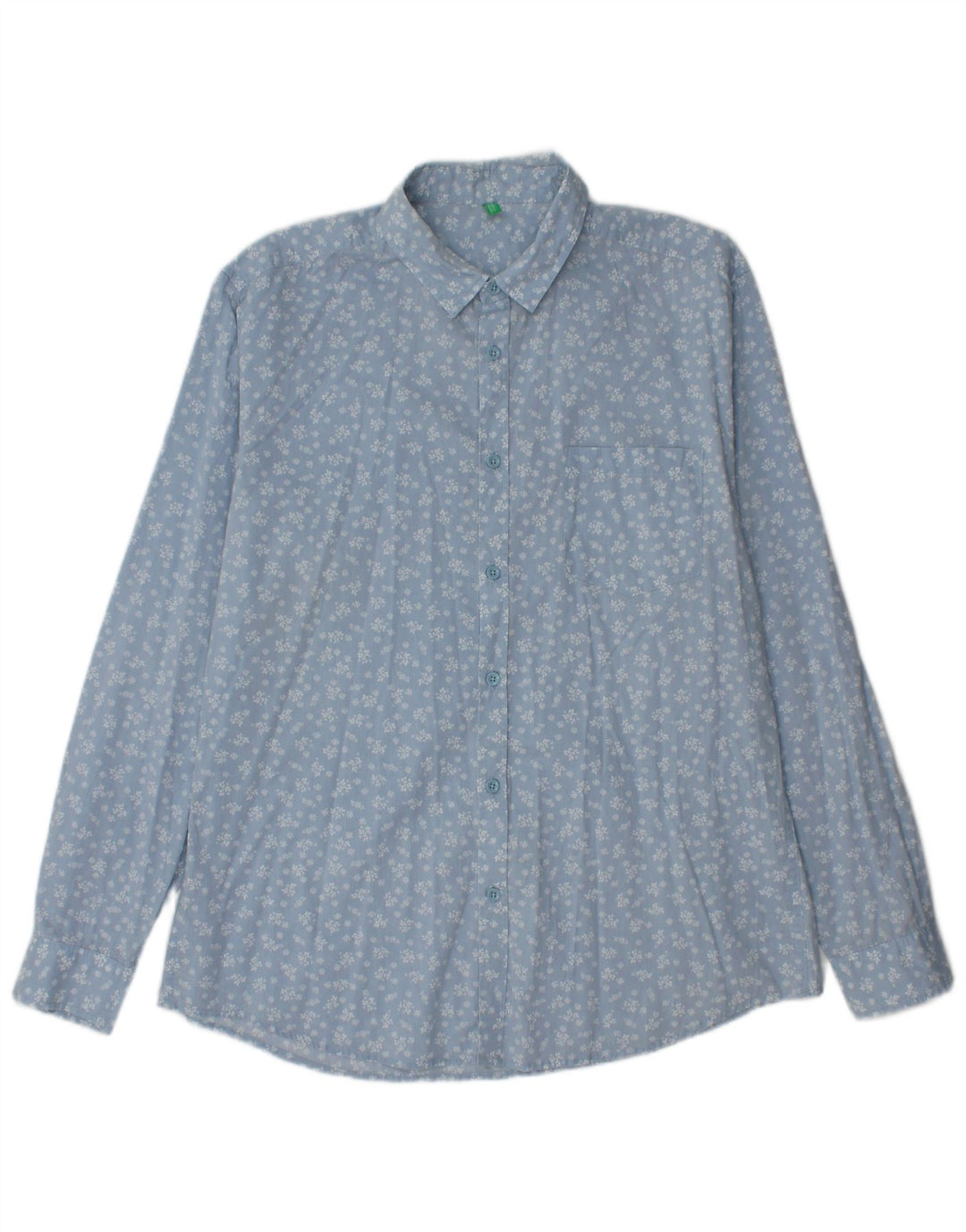 Benetton Herreskjorte Medium Blue Floral