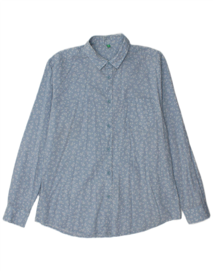 Benetton Herreskjorte Medium Blue Floral