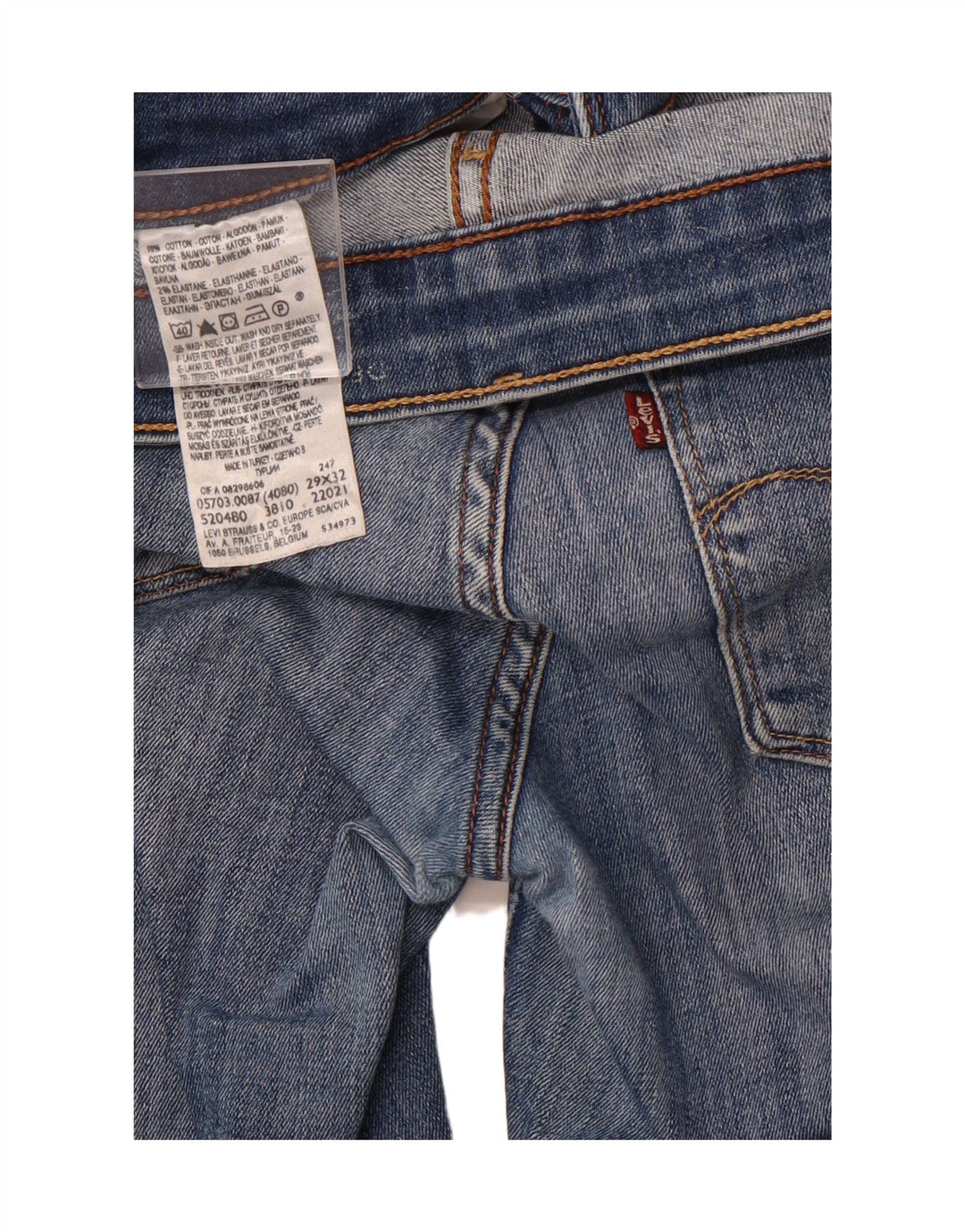 LEVI'S Womens Skinny Jeans W29 L32 Navy Blue Cotton