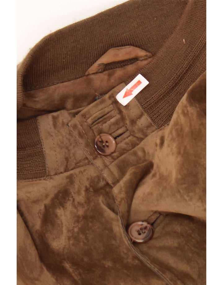 Vintage herre velour bomberjakke IT 52 XL brun silke