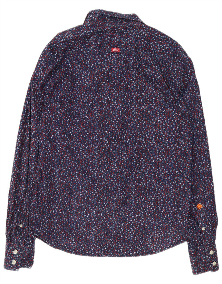 SUPERDRY Herreskjorte Large Navy Blue Floral