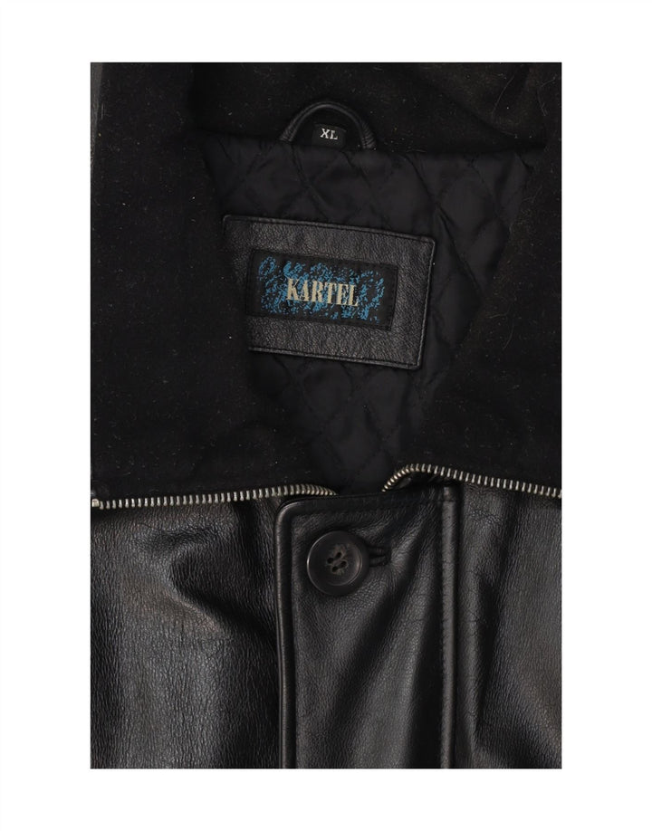 KARTEL Mens Leather Jacket UK 42 XL Black Vintage Kartel and Second-Hand Kartel from Messina Hembry 