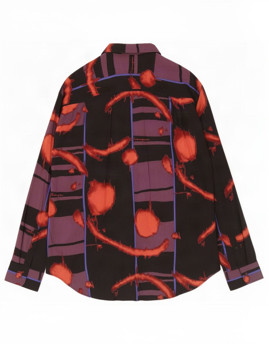 Vintage herre abstrakt mønster pullover skjorte stor sort