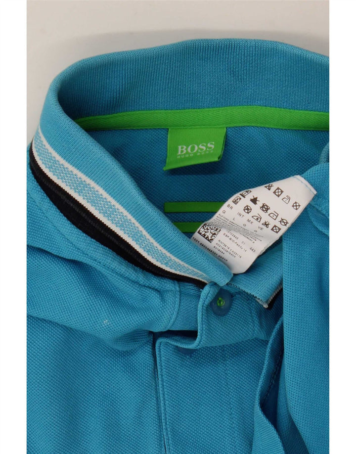 Hugo Boss Herre Polo Shirt Stor Blå Bomuld