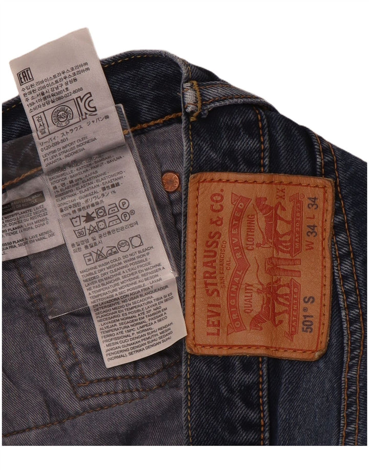 Levi's Herre 501 Straight Jeans W34 L34 Blå Bomuld