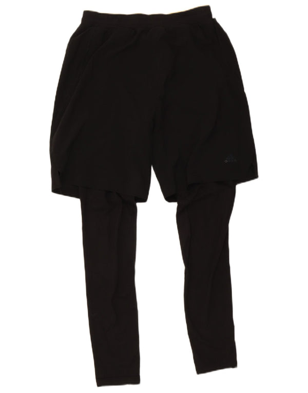 Adidas Womens Leggings UK 10 Small Black Polyester