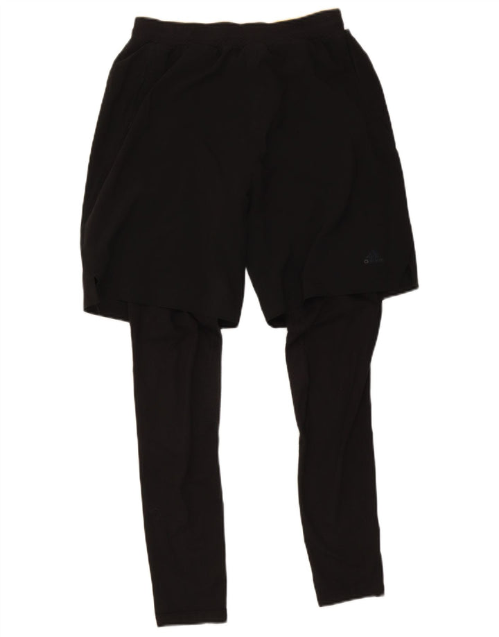 Adidas Womens Leggings UK 10 Small Black Polyester