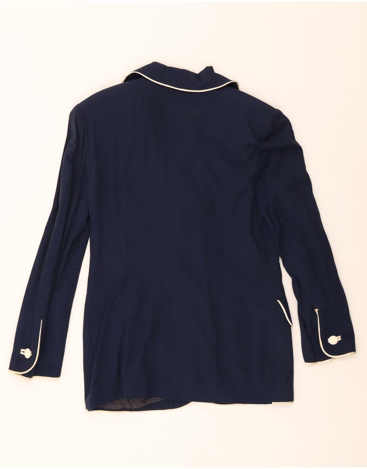 Vintage dame 4-knaps blazerjakke UK 12 Medium Navy Blue
