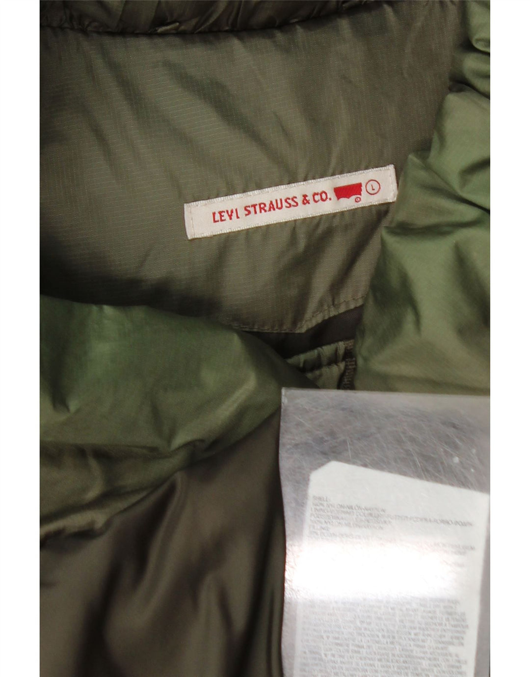 Levi's Kvinders Polstrede Frakke UK 16 Large Grøn Nylon