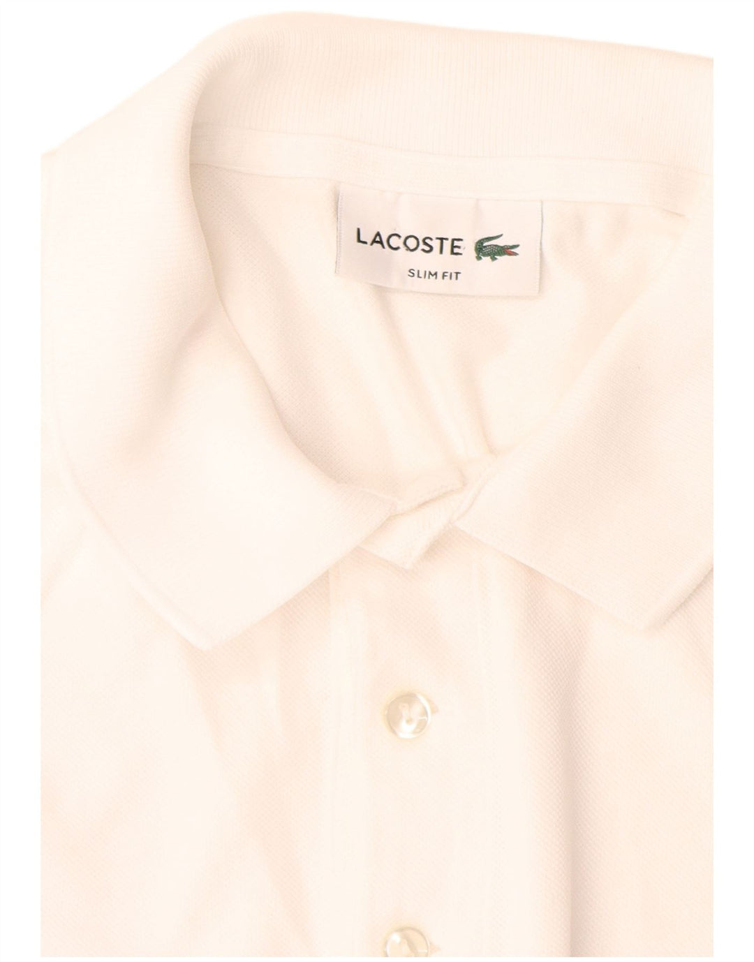 Lacoste Herre Slim Fit Polo Shirt Medium Hvid Bomuld