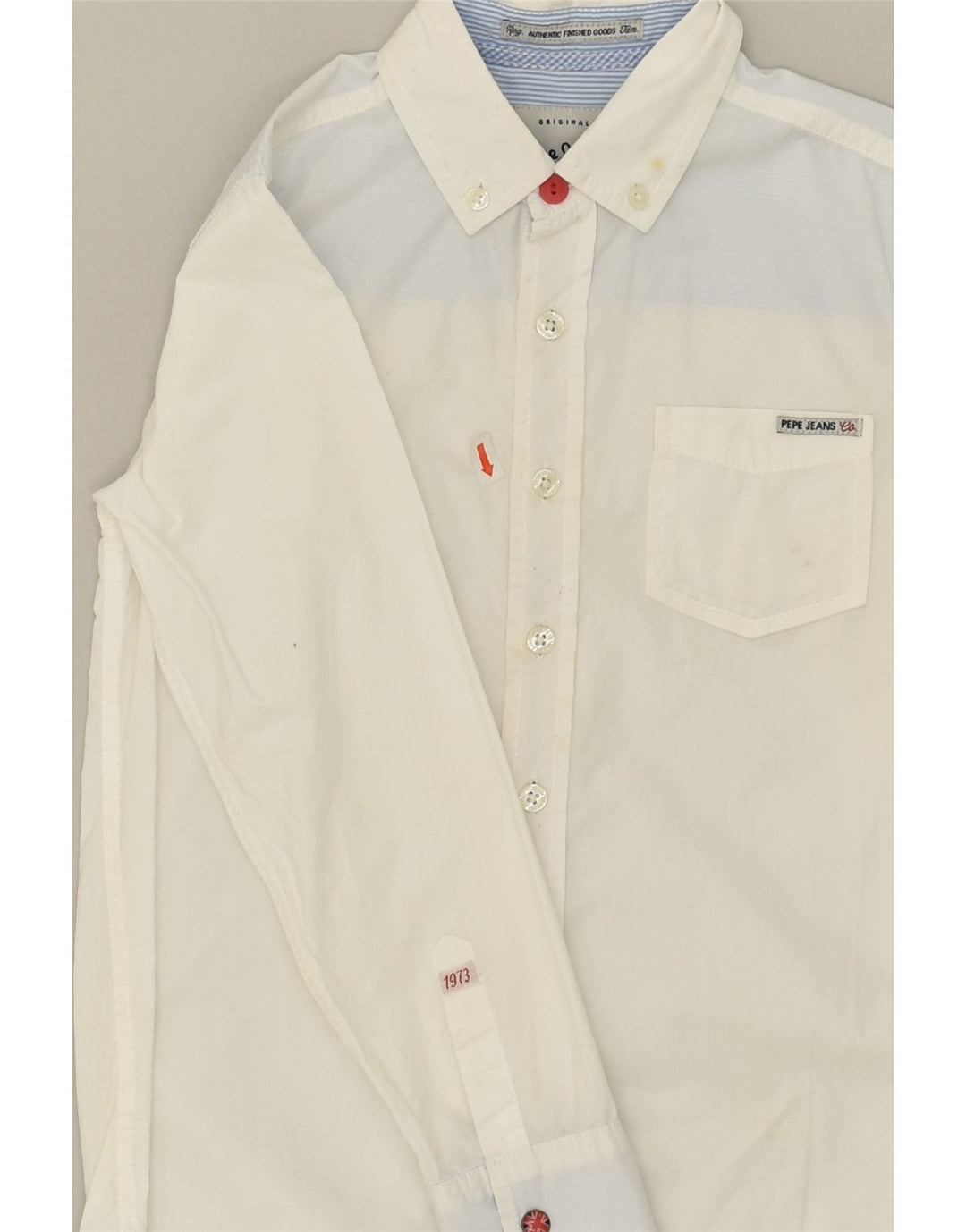 PEPE JEANS Boys Shirt 7-8 Years White | Vintage PEPE Jeans | Thrift | Second-Hand PEPE Jeans | Used Clothing | Messina Hembry 