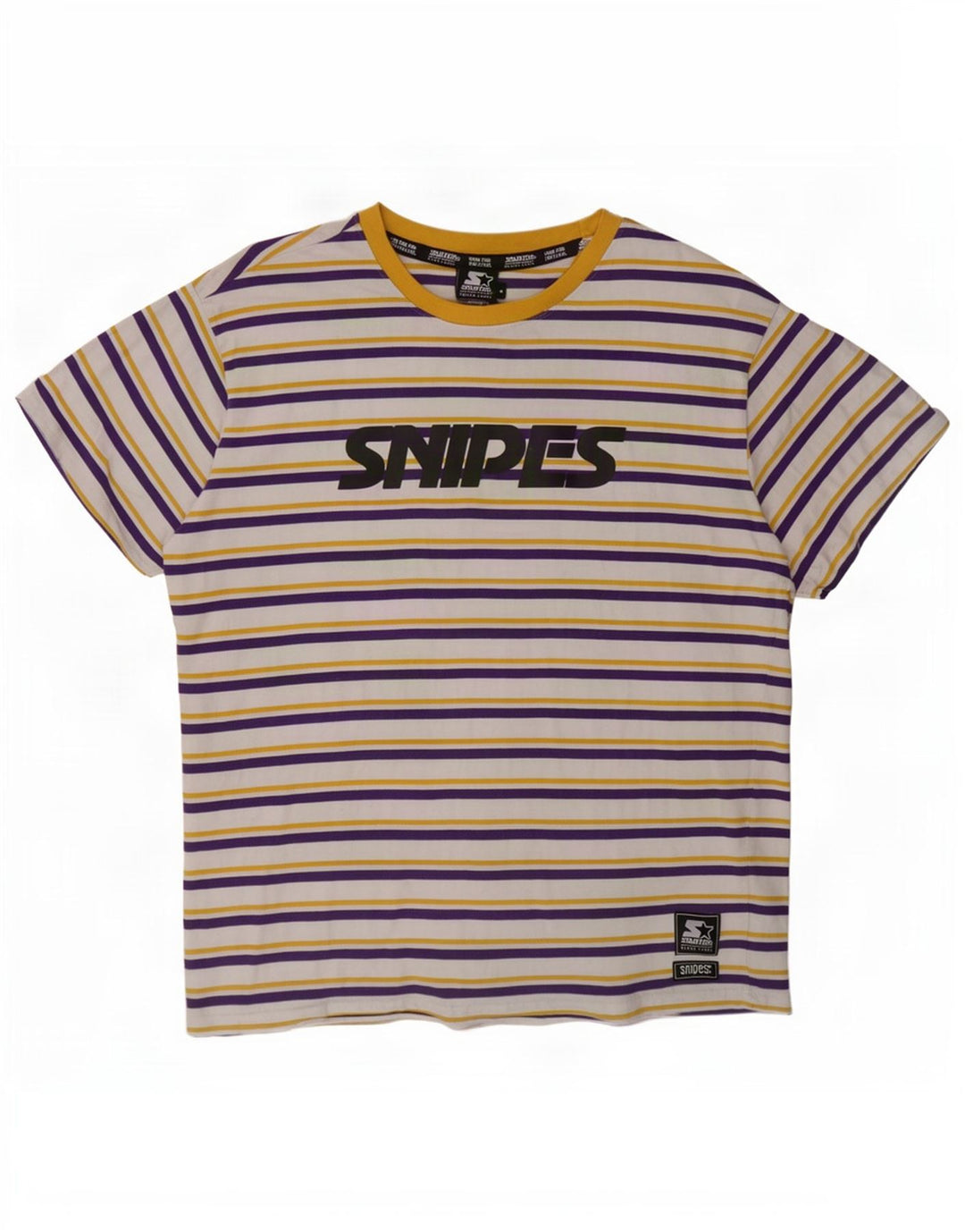 Starter Herre BLACK LABEL Grafisk T-shirt Top Stor hvid stribet bomuld