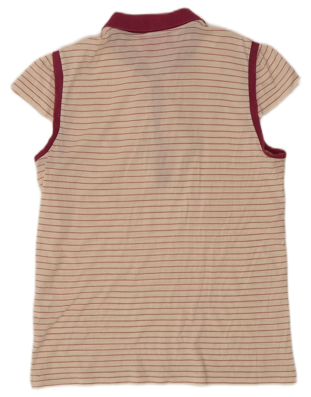 Dolce & Gabbana Dame Polo Shirt UK 12 Medium Beige Pinstripe