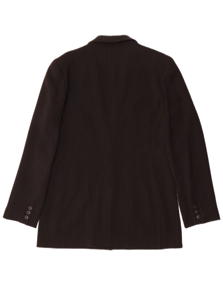 Krizia Dame 2 Button Blazer Jacket IT 46 Large Black Pinstripe