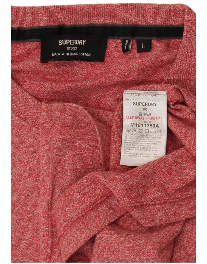 SUPERDRY T-shirt top til mænd, stor rød flækket bomuld