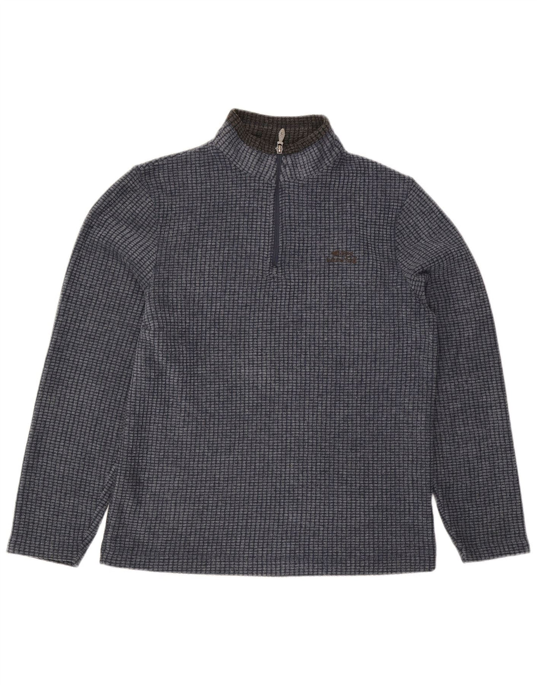 Weird Fish Herre Zip Neck Fleece Jumper Small Navy Blue Polyester
