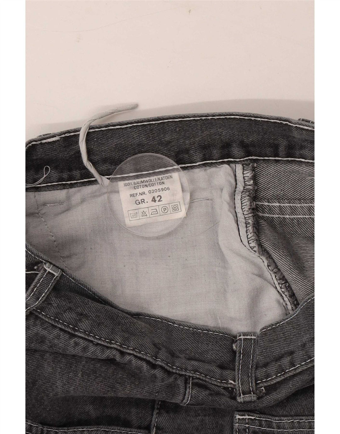 Vintage Dame Denim Nederdel IT 42 Medium W28 Grå Bomuld