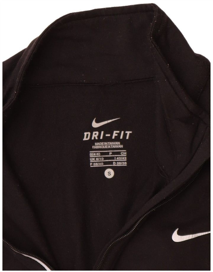 Nike Dame Dri Fit Pullover Træningsdragt Top UK 8/10 Small Black Nylon