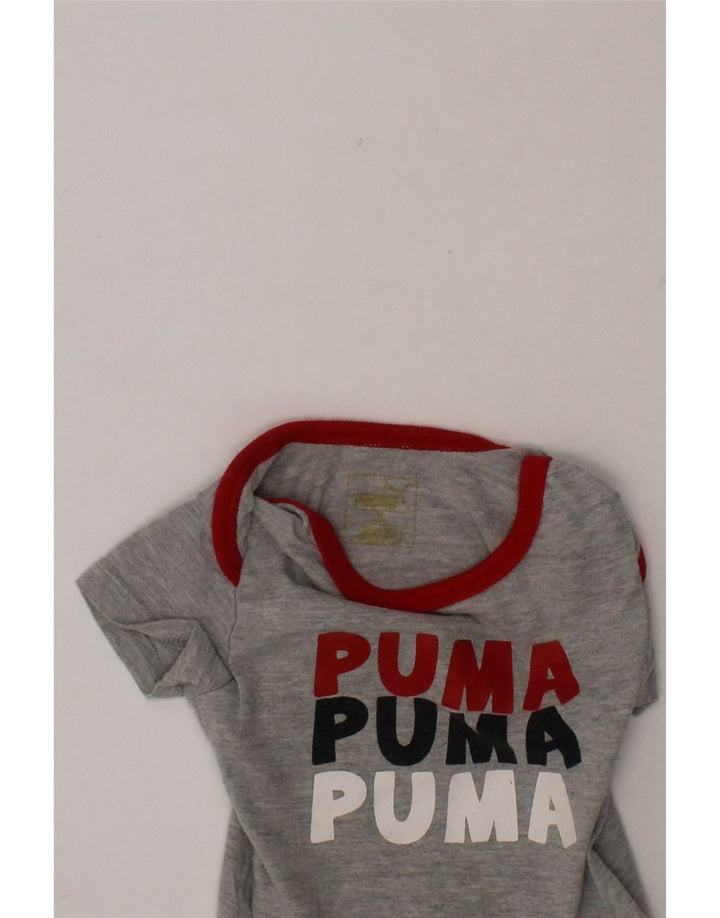 PUMA Baby Boys Graphic Bodysuit 0-3 Months Grey Vintage Puma and Second-Hand Puma from Messina Hembry 
