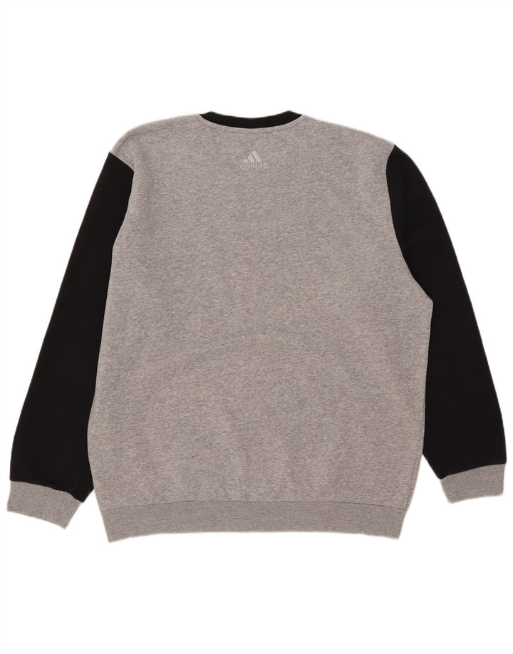 Adidas grafisk sweatshirt til mænd, stor grå farveblok