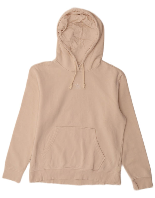 Adidas Dame Oversized Hoodie Jumper UK 10 Small Beige Bomuld
