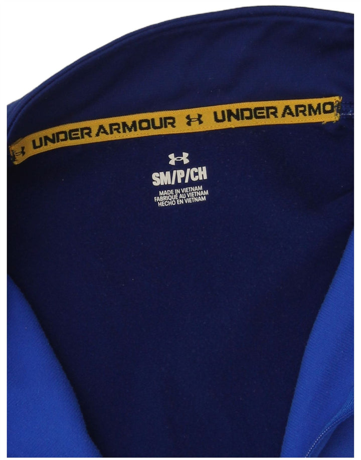 Under Armour Herre lynlås-hals top langærmet lille marineblå farveblok