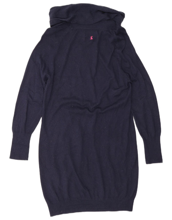 Joules Dame Roll Neck Jumper Dress UK 12 Medium Navy Blue Viscose