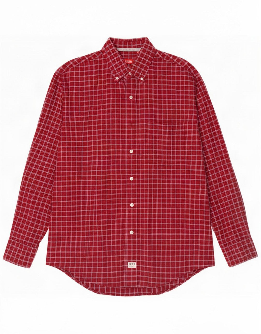 Izod Herreskjorte Medium Burgundy Plaid Cotton