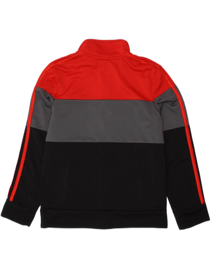 ADIDAS Boys Tracksuit Top Jacket 7-8 Years Multicoloured Colourblock