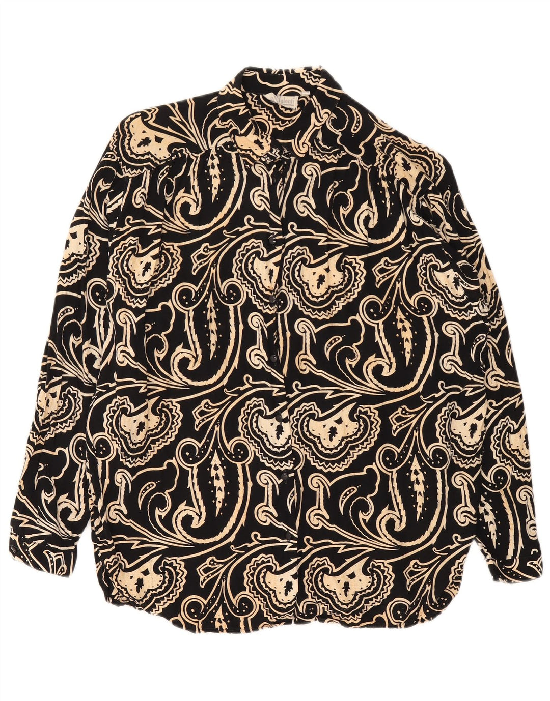 Rudi Valenti Dame Oversized Skjorte Bluse IT 46 Stor Sort Paisley