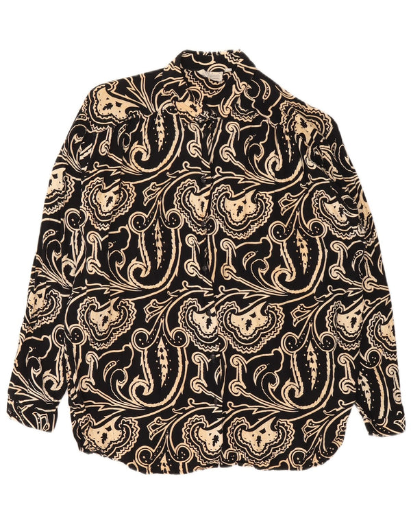 Rudi Valenti Dame Oversized Skjorte Bluse IT 46 Stor Sort Paisley