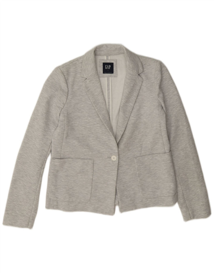 Gap Dame 1 Knap Blazer Jacket US 6 Medium Grey Polyester