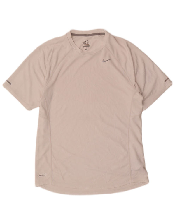Nike Herre Dri Fit T-shirt Top Medium White Polyester