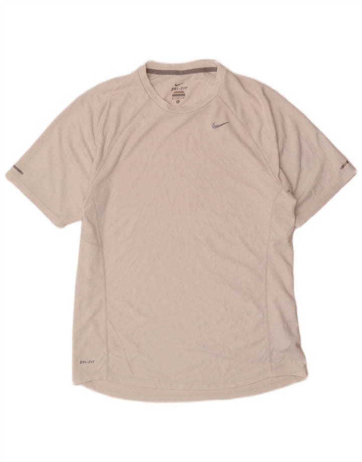 Nike Herre Dri Fit T-shirt Top Medium White Polyester