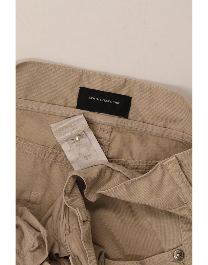 SERGIO TACCHINI Mens Straight Casual Trousers IT 48 Medium W34 L31 Beige Vintage Sergio Tacchini and Second-Hand Sergio Tacchini from Messina Hembry 