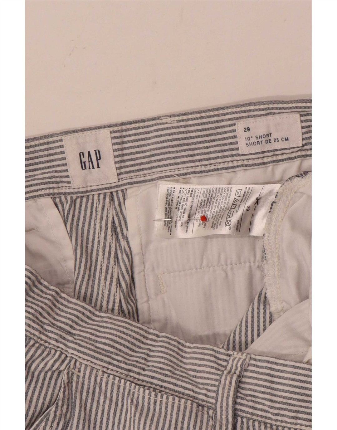 Gap Herre Chino Shorts W29 Små hvidstribet bomuld