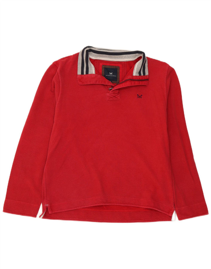 Besætningstøj Herre Zip Neck Sweatshirt Jumper Stor Rød Bomuld