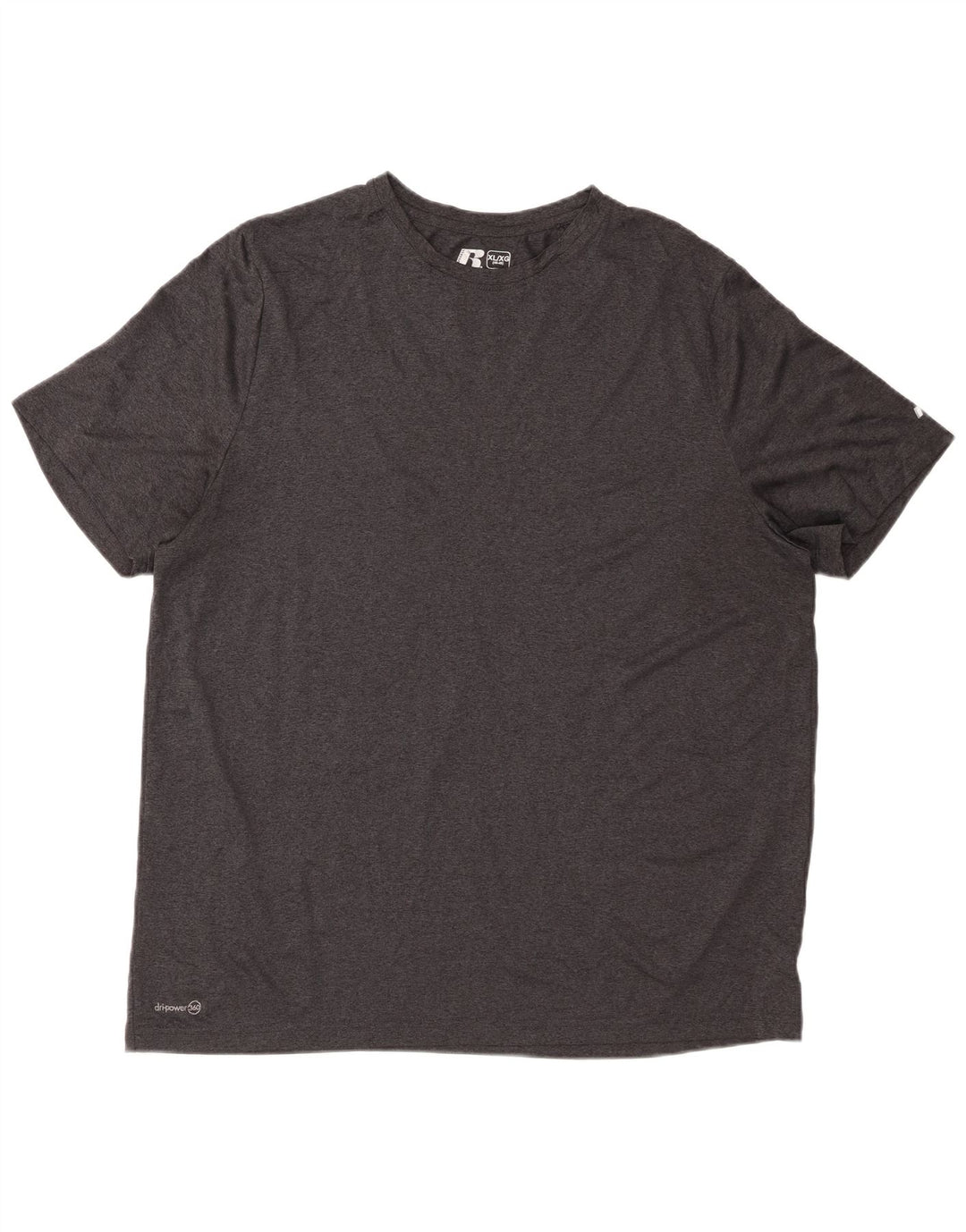 RUSSELL ATHLETIC Herre Dri-Power T-Shirt Top UK 46/48 XL Grå Polyester