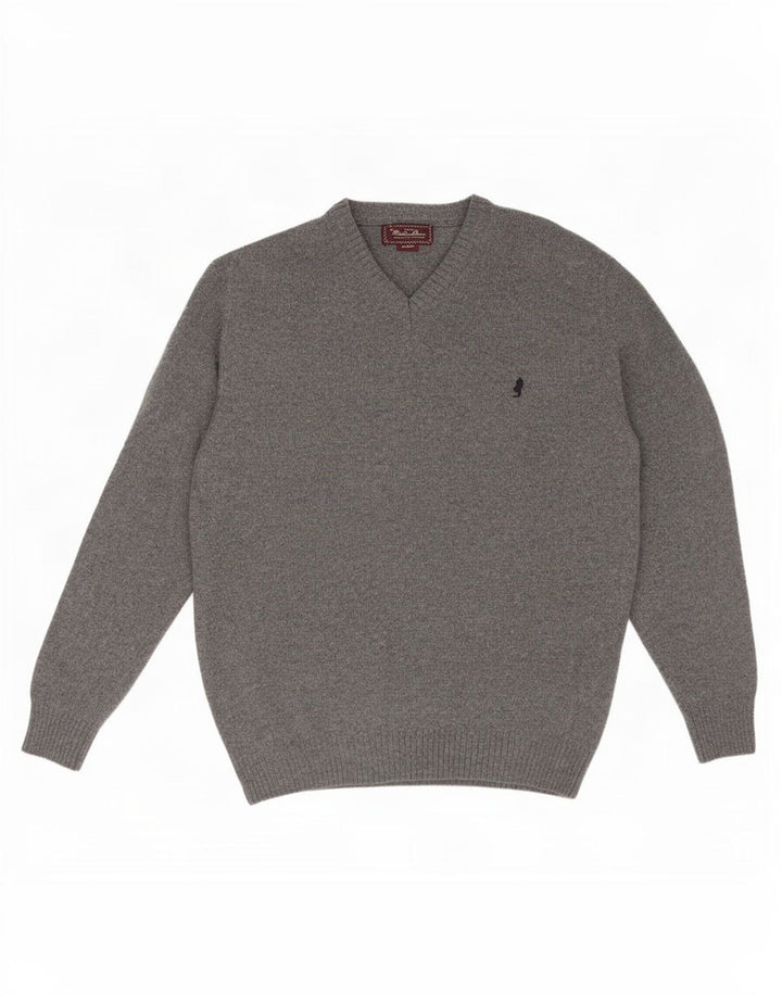 Marlboro Classics Dame V-hals sweater XL Grå Uld