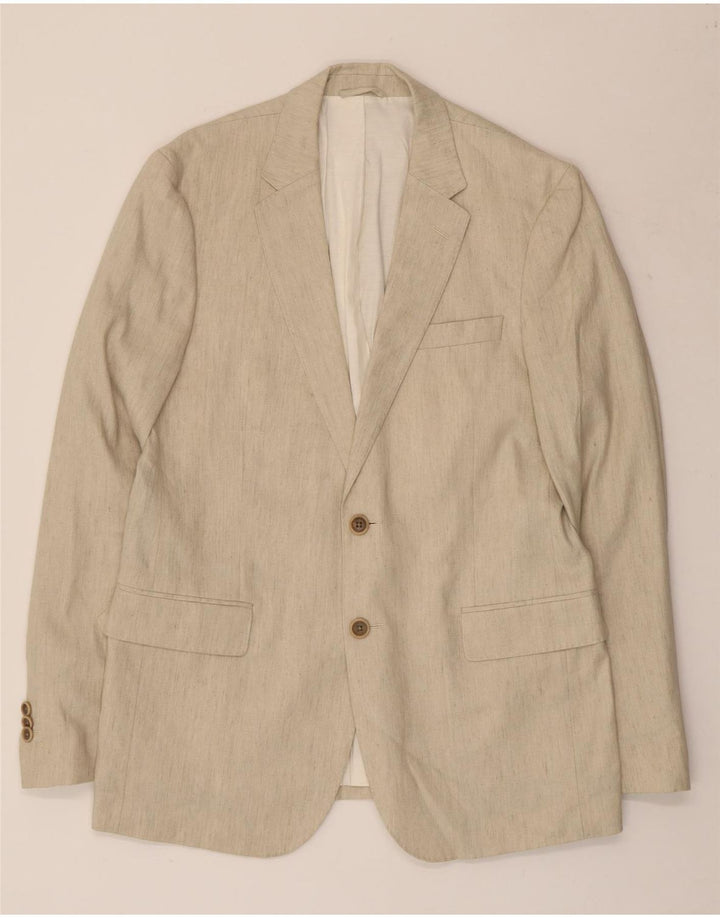 GANT Herre Slim 2 Button Blazer Jacket UK 38 Medium Beige Linen