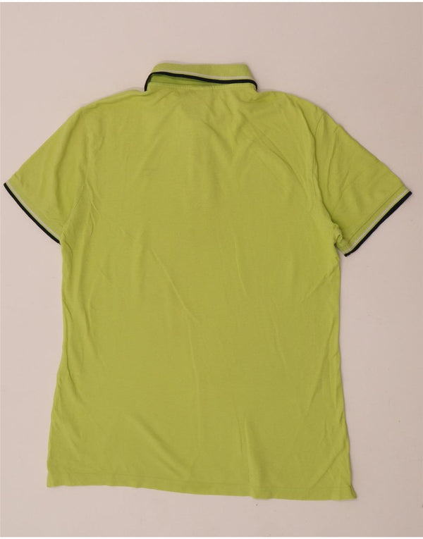 Diadora herre poloshirt XL grøn stribet bomuld