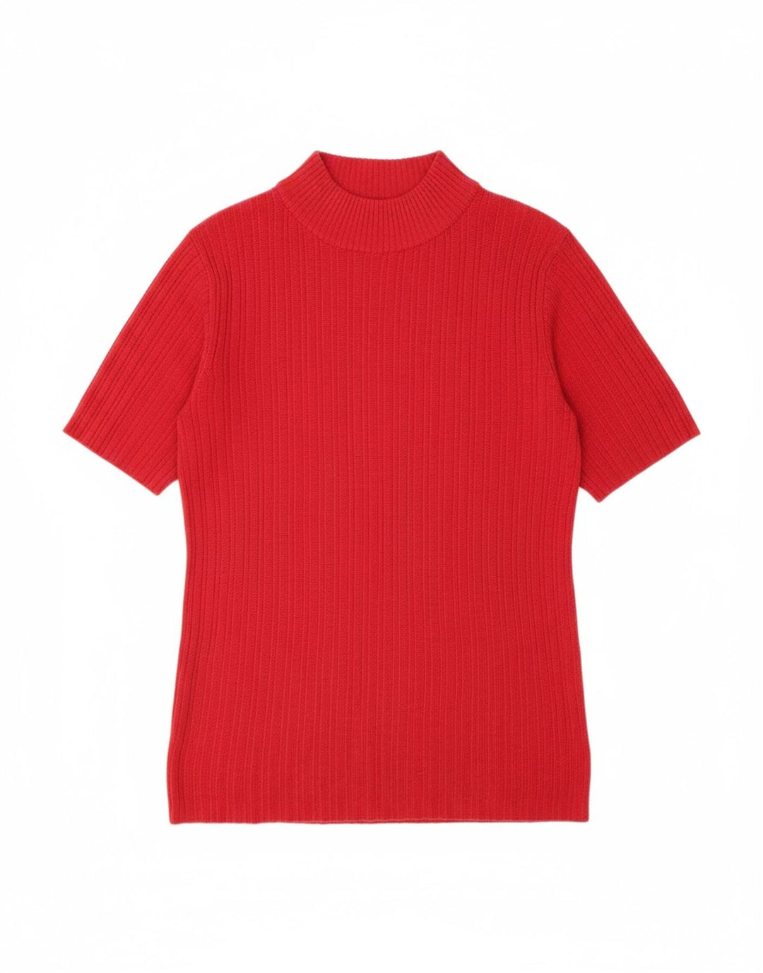 ST. BERNARD Womens Short Sleeve Turtle Neck Jumper Sweater UK 10 Small Red