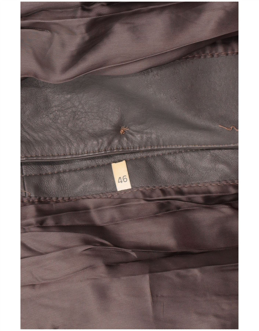VINTAGE Womens Leather Jacket IT 46 Large Grey