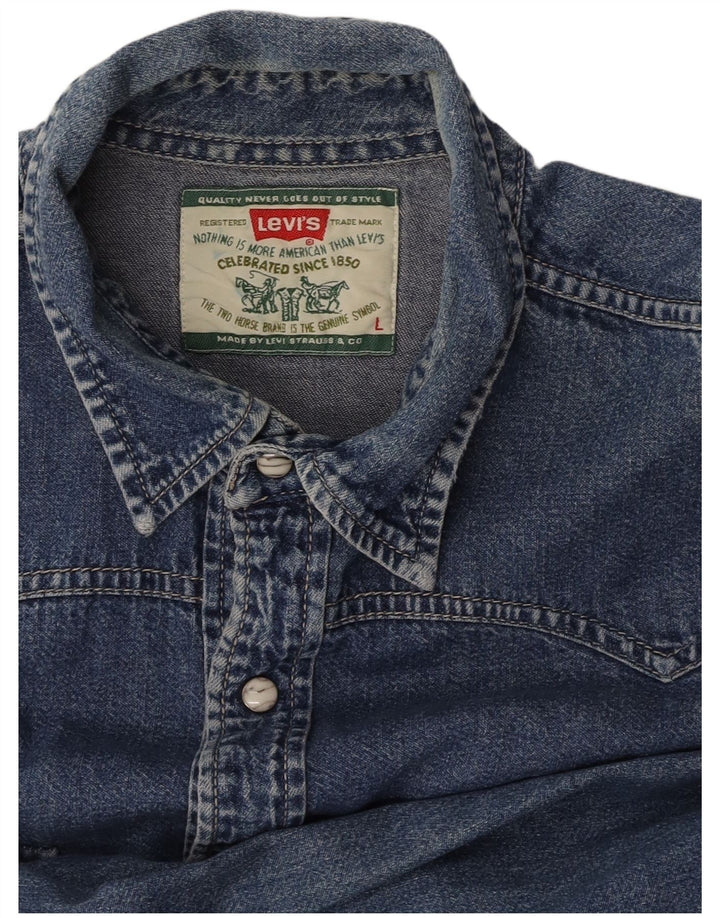 LEVI'S Denimskjorte til mænd, stor blå
