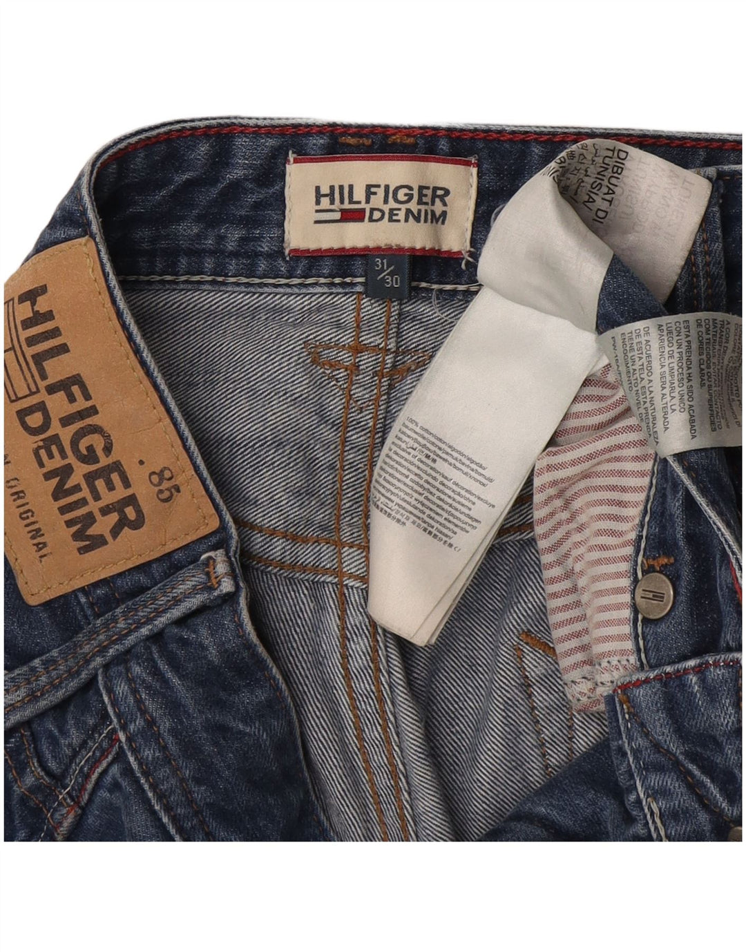 Tommy Hilfiger Straight Jeans til mænd W31 L30 Blå Bomuld