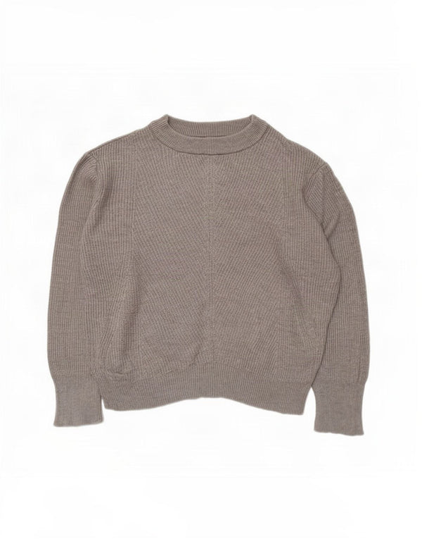 Zara Womens Crop Oversized Boat Neck Jumper Sweater UK 10 Small Grey